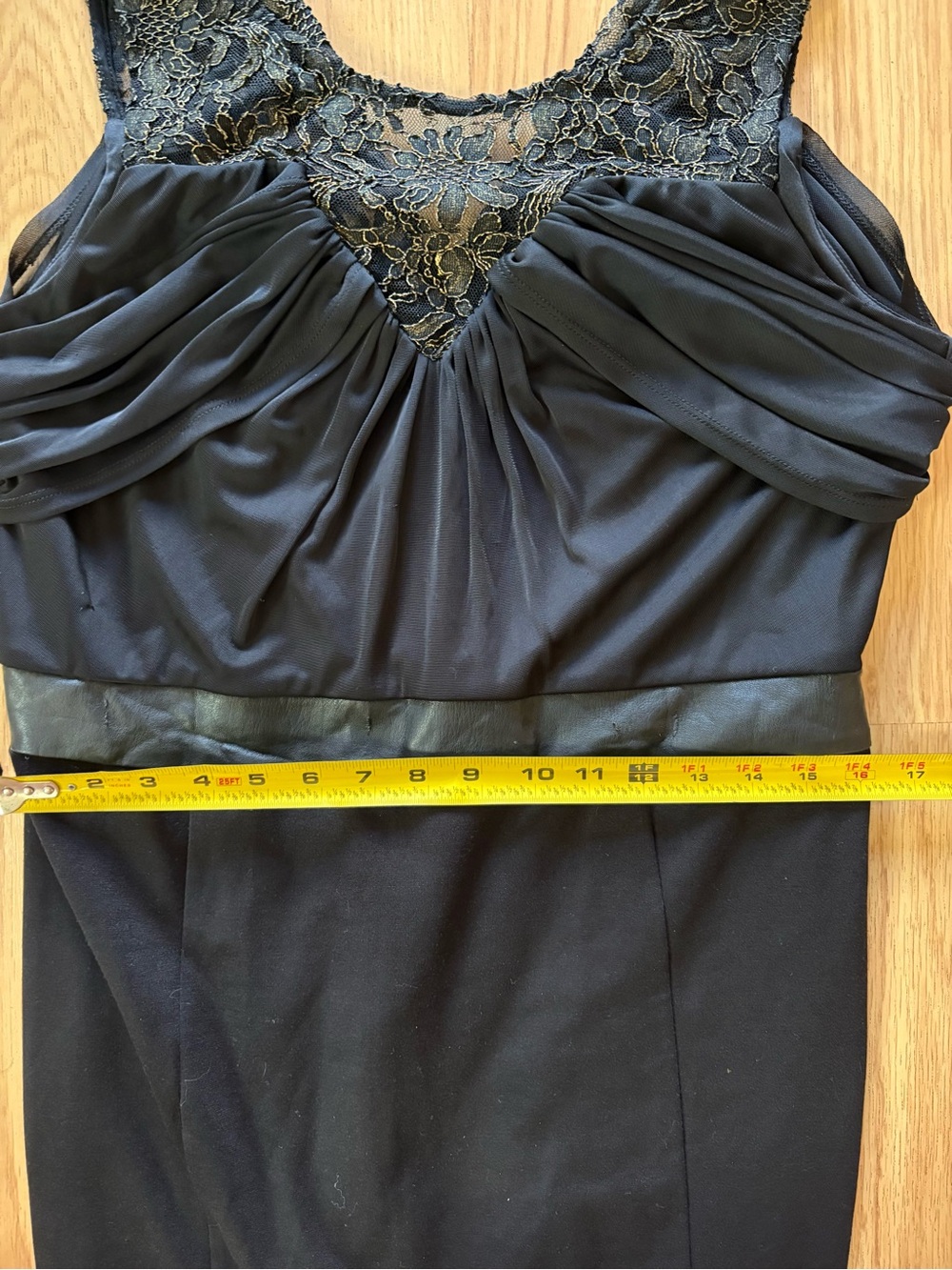 Thalia Sodi black & gold cold shoulder stretchy sheath dress sz 12 dark romantic - Picture 5 of 10